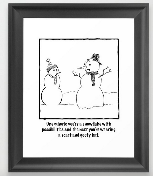 Flawed Snowman FRAMED PRINT copy