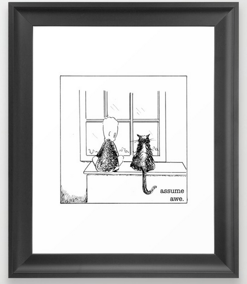 assume awe framed print copy