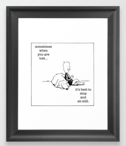 lost sit still Chicken FRAMED PRINT