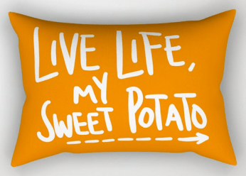 live life sweet potato pillow