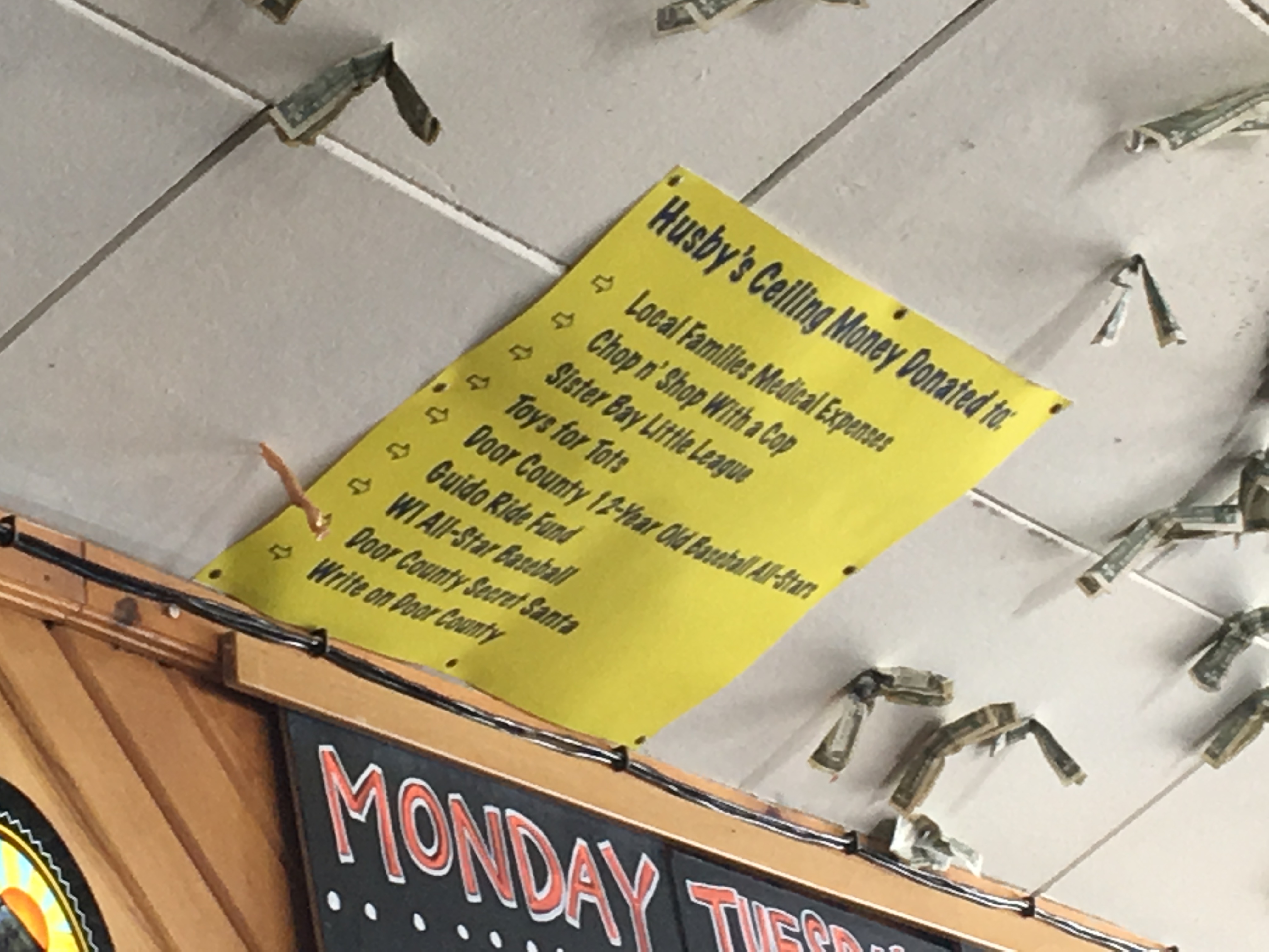 ceiling money donations copy