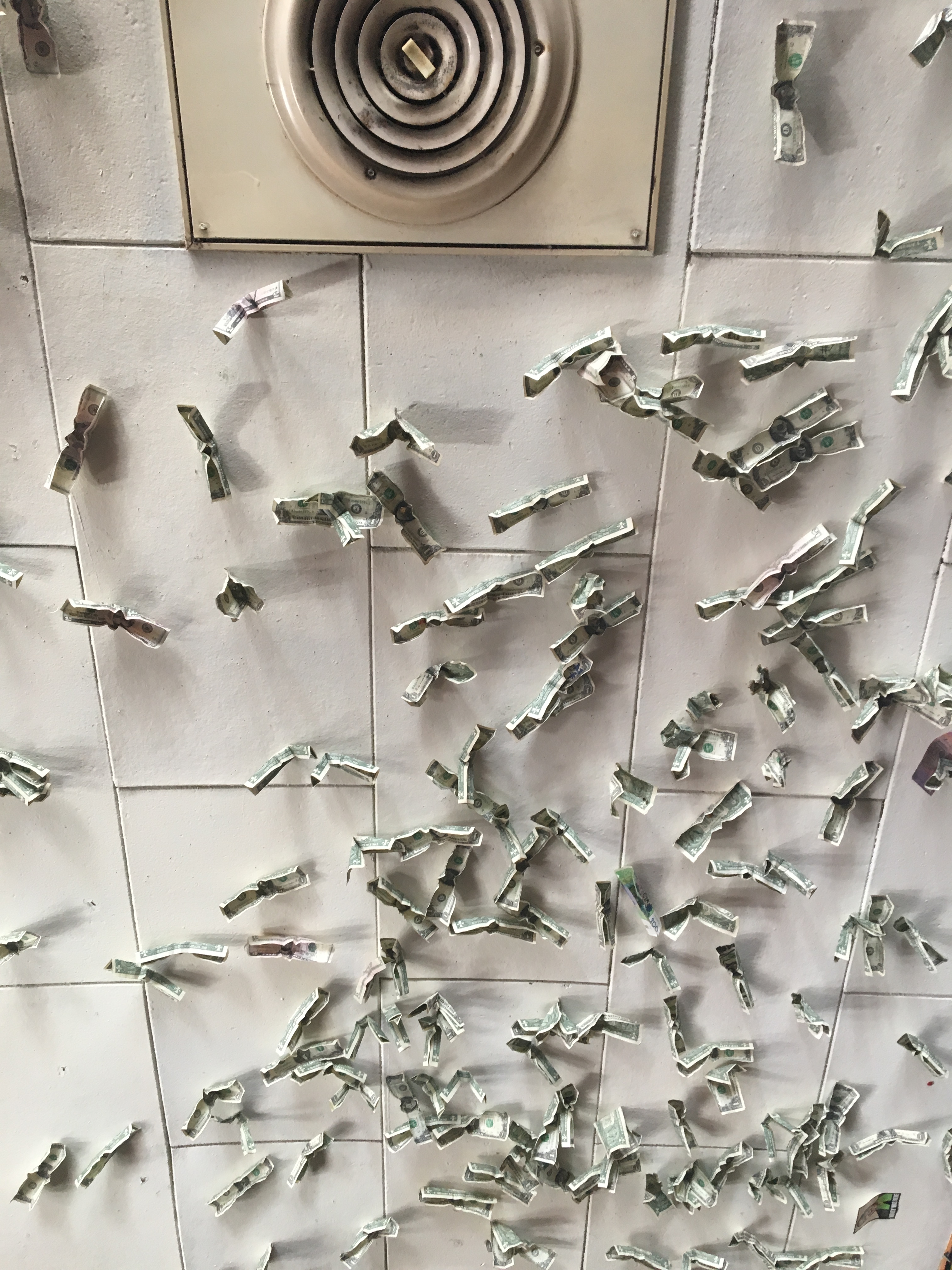 THIS husby's dollar bill ceiling copy