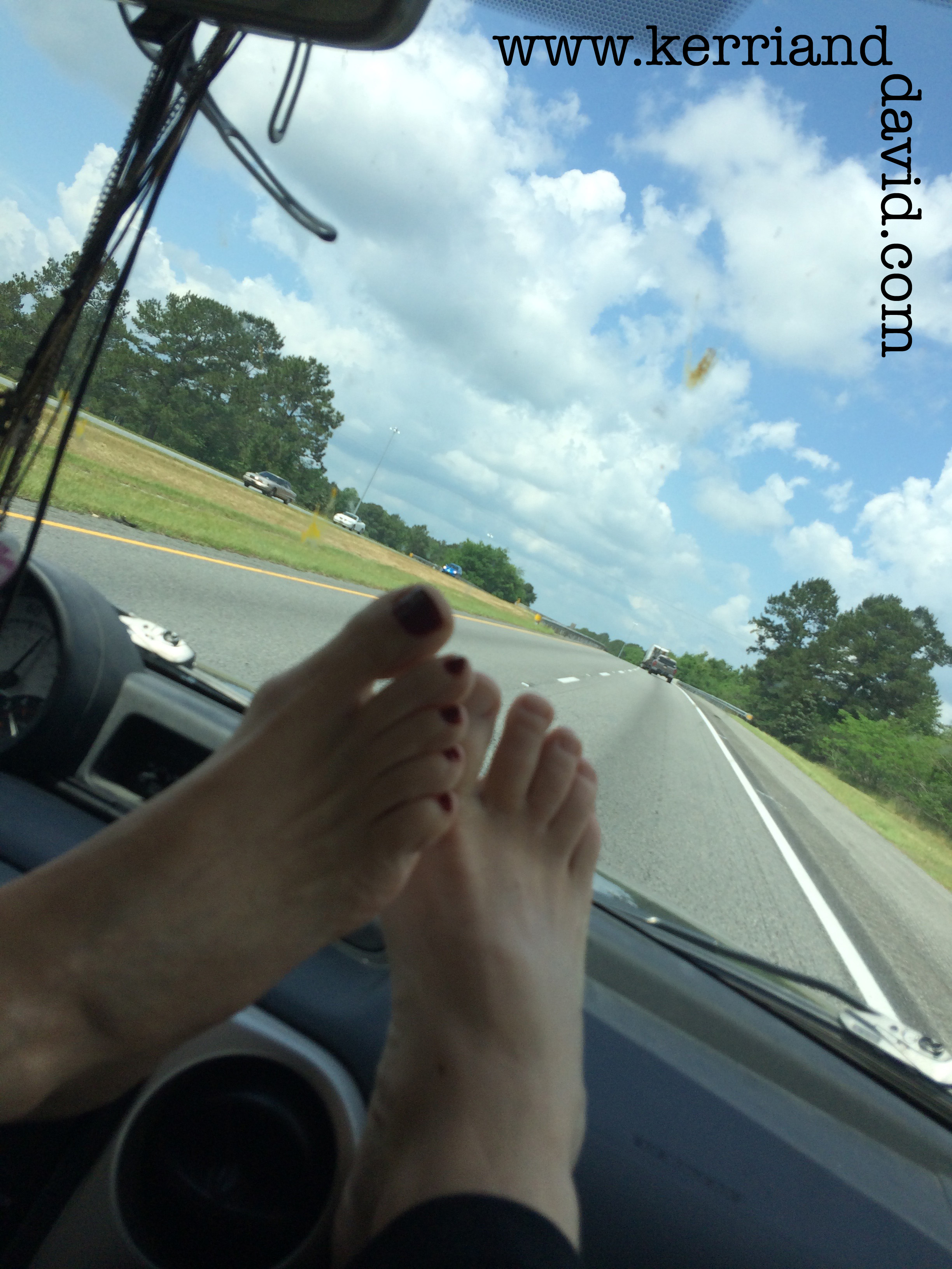 feet on dashboard website box